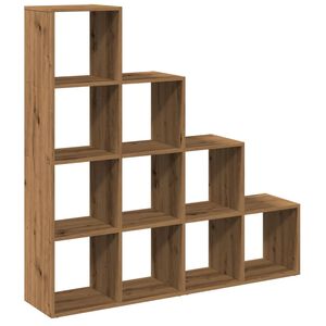 vidaXL 4 szintes k&eacute;zműves fa elv&aacute;laszt&oacute; k&ouml;nyvespolc 131,5x29x131,5 cm