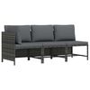 vidaXL 3 r&eacute;szes sz&uuml;rke polyrattan kerti b&uacute;torszett p&aacute;rn&aacute;kkal