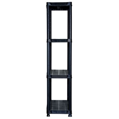 vidaXL fekete műanyag 4 szintes tárolópolc 61 x 30,5 x 130 cm