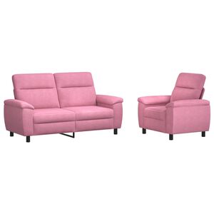 vidaXL Kanap&eacute; Szett 2 pcs R&oacute;zsasz&iacute;n Sz&ouml;vet