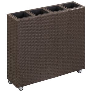 vidaXL barna polyrattan kerti magas&aacute;gy&aacute;s 4 kasp&oacute;val 80 x 22 x 79 cm