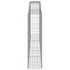 vidaXL 10 db íves horganyzott vas gabion kosár 400x50x180/200 cm