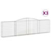 vidaXL 3 db íves horganyzott vas gabion kosár 400x30x100/120 cm
