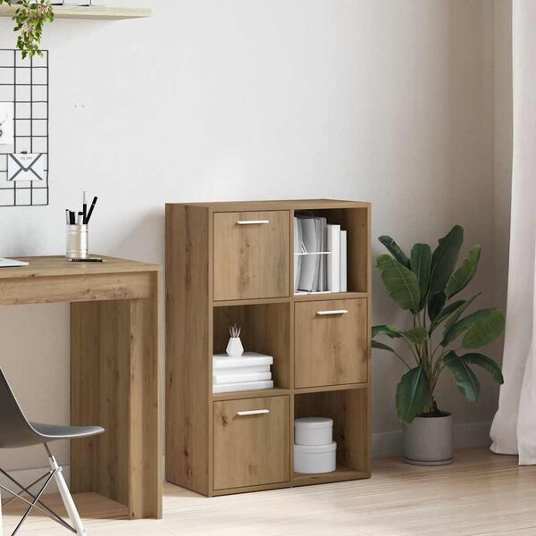 vidaXL k&eacute;zműves t&ouml;lgy sz&iacute;nű szerelt fa k&ouml;nyvespolc 60,5 x 30 x 90 cm