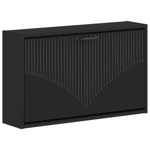 vidaXL Fali Cipőtart&oacute; HOORN 71 x 17 x 43 cm Szerelt Fa Fekete