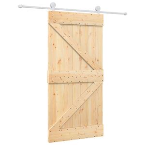 vidaXL Cs&uacute;sz&oacute; ajt&oacute; 100 x 210 cm T&ouml;m&ouml;r Fenyőfa Term&eacute;szetes &eacute;s Feh&eacute;r