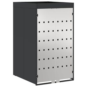 vidaXL Hullad&eacute;kgyűjtő t&aacute;rol&oacute; vir&aacute;gcser&eacute;p tetővel 240L-es kuk&aacute;hoz Ac&eacute;l