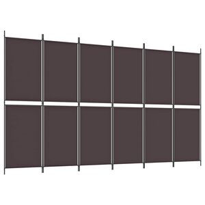 vidaXL 6 paneles barna sz&ouml;vet parav&aacute;n 300x180 cm