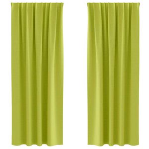 vidaXL Fekete F&uuml;gg&ouml;ny Gyűrűkkel 2 pcs Z&ouml;ld 225 x 140 cm Poli&eacute;szter