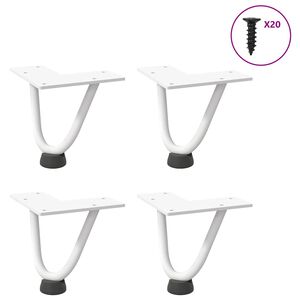 vidaXL 4 db feh&eacute;r, t&ouml;m&ouml;r ac&eacute;l hajtűl&aacute;b doh&aacute;nyz&oacute;asztalhoz, 10 cm
