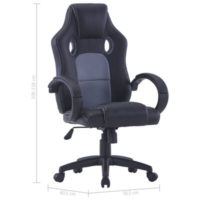 vidaXL szürke műbőr gamer-szék