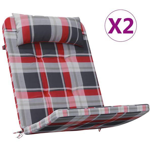 vidaXL Sz&eacute;kp&aacute;rn&aacute;k 2 pcs Piros Kock&aacute;s 58 x 77 x 4,5 cm Oxford Sz&ouml;vet