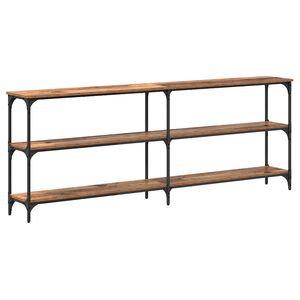vidaXL Konzolasztal &Ouml;reg fa 200 x 29 x 75 cm M&eacute;rn&ouml;ki fa &eacute;s f&eacute;m