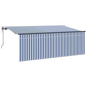 vidaXL Beh&uacute;zhat&oacute; napellenző K&eacute;k &eacute;s Feh&eacute;r 350 x 200 cm