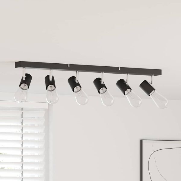 vidaXL Mennyezeti spotl&aacute;mpa Fekete 73 x 6,5 x 11,5 cm F&eacute;m