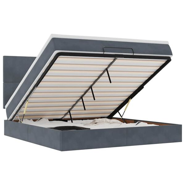 vidaXL Ottom&aacute;n &aacute;gykeret matracokkal s&ouml;t&eacute;t sz&uuml;rke 180x200cm b&aacute;rsony