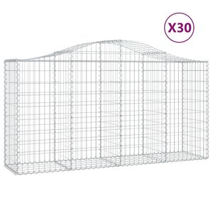 vidaXL 30 db &iacute;ves horganyzott vas gabion kos&aacute;r 200x50x100/120 cm
