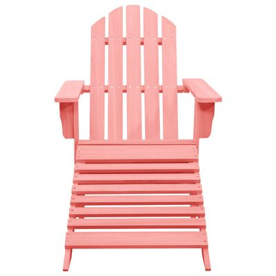 vidaXL rózsaszín tömör fenyőfa kerti Adirondack szék zsámollyal