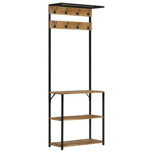 vidaXL t&ouml;m&ouml;r durva mang&oacute;fa fogas cipőt&aacute;rol&oacute;val 68 x 30 x 182 cm