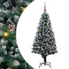 vidaXL Mű kar&aacute;csonyfa 150 LED-del Z&ouml;ld 150 cm PVC &eacute;s Ac&eacute;l &eacute;s Műanyag