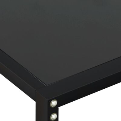 vidaXL fekete edzett üveg tálalóasztal 220 x 35 x 75,5 cm