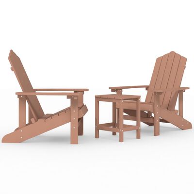 vidaXL barna HDPE kerti adirondack székek asztallal