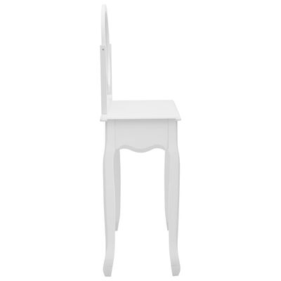 vidaXL fehér császárfa MDF fésülködőasztal ülőkével 65x36x128 cm