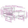 vidaXL t&ouml;m&ouml;r fenyőfa k&ouml;nyvespolcos &aacute;gy matrac n&eacute;lk&uuml;l 140 x 190 cm