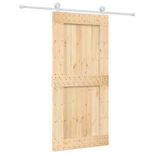 vidaXL Cs&uacute;sz&oacute; ajt&oacute; Term&eacute;szetes &eacute;s Feh&eacute;r 95 x 210 cm Szil&aacute;rd Fenyőfa