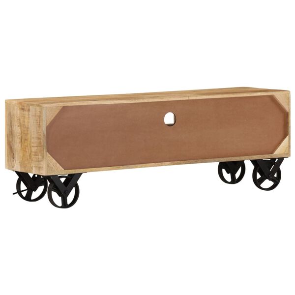 vidaXL nyers mangófa TV-szekrény kerekekkel 110 x 30 x 37 cm