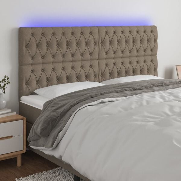 vidaXL t&oacute;psz&iacute;nű sz&ouml;vet LED-es fejt&aacute;mla 200x7x118/128 cm