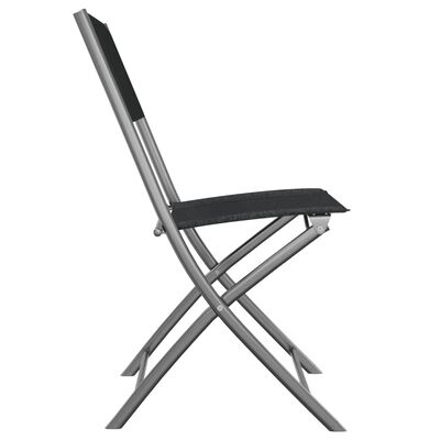 vidaXL 4 db fekete acél és textilén összecsukható kültéri szék