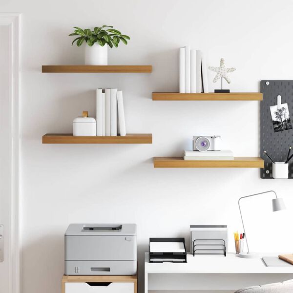 vidaXL Falpolc Falra szerelhető 4 pcs Barna 50 x 23 x 4 cm Faanyag