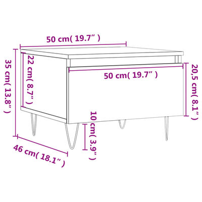 vidaXL sonoma-tölgyszínű műfa dohányzóasztal 50x46x35 cm