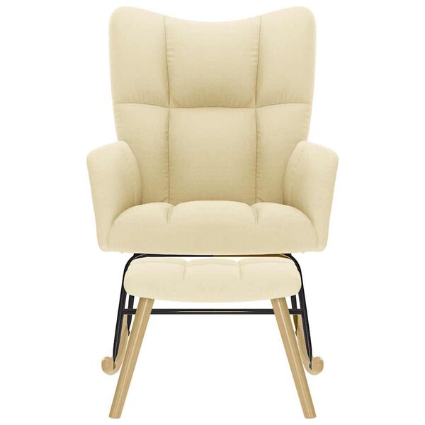 vidaXL kr&eacute;msz&iacute;nű sz&ouml;vet hintasz&eacute;k l&aacute;btart&oacute;val