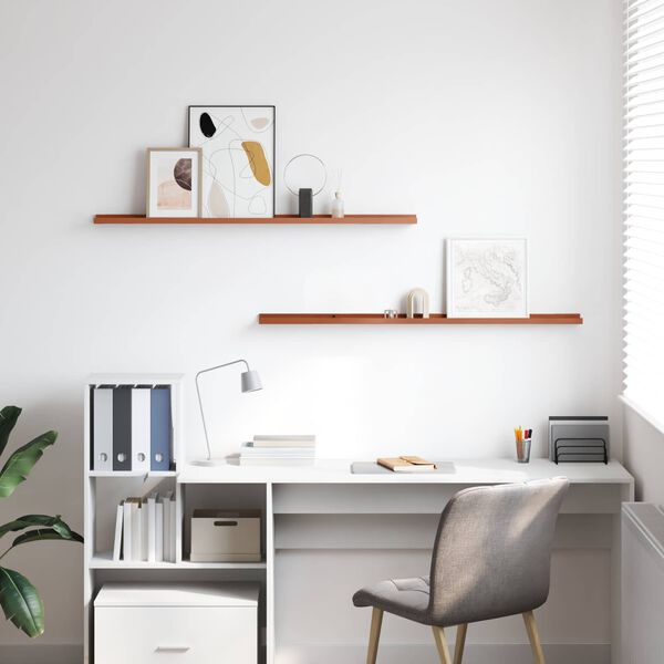 vidaXL Falpolc polcokkal t&aacute;rol&oacute;val 2 pcs Piros 115 x 9 x 3 cm Faanyag