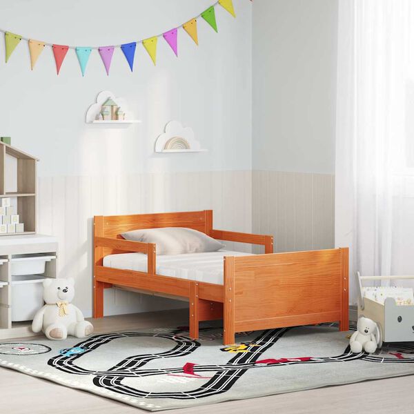 vidaXL &Aacute;gykeret matracmal fejt&aacute;ml&aacute;val Barna 80 x 200 cm T&ouml;m&ouml;r fenyőfa