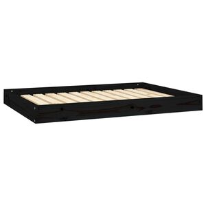 vidaXL fekete t&ouml;m&ouml;r fenyőfa kutya&aacute;gy 101,5x74x9 cm