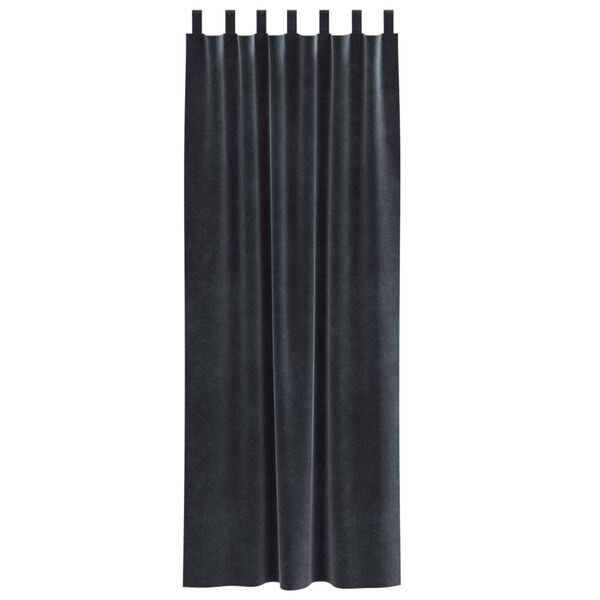 vidaXL Sötétítő függönyök 2 pcs Sötétszürke 140 x 225 cm Bársony
