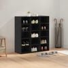 vidaXL Cipőszekr&eacute;ny polcokkal Fekete t&ouml;lgy 77,5 x 30 x 83,5 cm Faanyag