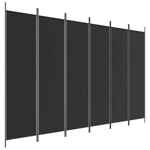vidaXL 6 paneles fekete sz&ouml;vet t&eacute;relv&aacute;laszt&oacute; 300x200 cm