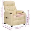 vidaXL krémszínű szövet elektromos masszázsfotel