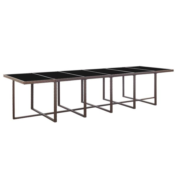 vidaXL 17 r&eacute;szes barna polyrattan k&uuml;lt&eacute;ri &eacute;tkezőszett p&aacute;rn&aacute;kkal