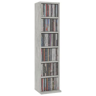 vidaXL betonszürke szerelt fa CD-szekrény 21 x 20 x 88 cm