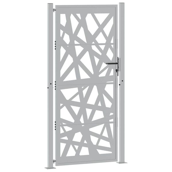 vidaXL időj&aacute;r&aacute;s&aacute;ll&oacute; ac&eacute;l kerti kapu 100x200 cm, vil&aacute;gos diz&aacute;jnnal