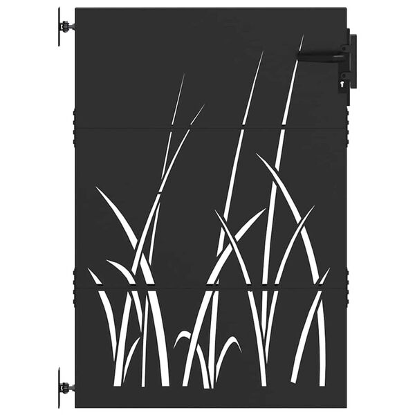 vidaXL Kerti kapu z&aacute;rral Fekete 85 x 150 cm Porsz&oacute;rt Ac&eacute;l
