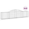 vidaXL 10 db &iacute;ves horganyzott vas gabion kos&aacute;r 300x30x60/80 cm