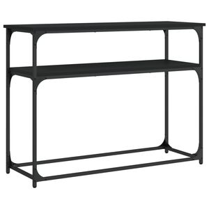 vidaXL fekete szerelt fa t&aacute;lal&oacute;asztal 100x35,5x75 cm