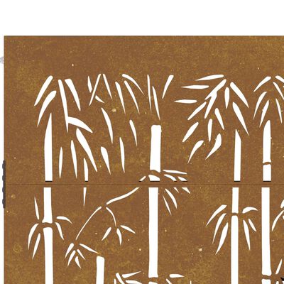 vidaXL bambuszmintás corten acél kerti kapu 105 x 180 cm