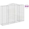 vidaXL 10 db íves horganyzott vas gabion kosár 300x50x200/220 cm
